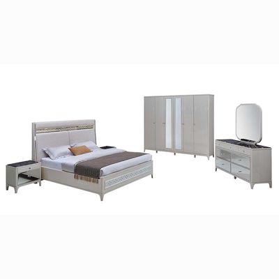 Portnoy 180x200 King Bed with LED - Ivory - With 2-Year Warranty